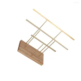 ジュエリーポーチディスプレイスタンドマルチホール垂直鉄の木製ハードイヤリングシェルフ取り外し可能な頑丈な大容量チェーンネックレス