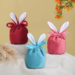 أكياس التسوق 1pcs Easter Ears Velvet Bag Gift Box Sugar Wedding Weddy Creative Cute Decords Trendy 2023