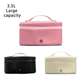 Nylon Oval Top Access lulu lemon clutch bag Luxury womens pochette Make up bags soft trunk mirror qualit tote mens designer handbag cellphone purse big cosmetic Bags