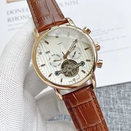 2023 Projektant marki męski moda mechaniczne automatyczne zegarki luksusowe Patyki Tourbillon zegarek skórzany dzień Dajec Faza Ruch na rękę