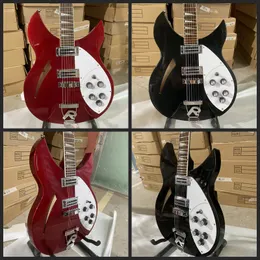 Modelo preto 330 Guitarra elétrica 6 cordas 24 trastes corpora semi oco 2 colheitas de torradeira