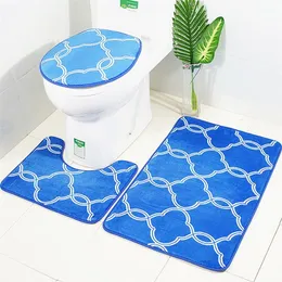 Paspaslar banyo paspas/set klasik desen tuvalet kapağı ayak pedini almaz emici emici banyo kapı paspas pazen yumuşak banyo halı halı