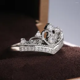 Wedding Rings Ly-design Crown Shape Women Engagement Rose Gold Color Fancy Proposal For Girl Graceful CZ Fashion Jewelry