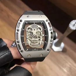 Richard''s TourbillonMiller Watch Hollow Out Active Barrel Skeleton Design Aggressiv trend Student Mannen Automatisk mekanisk klocka