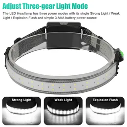 Waterproof Wide Angle LED Headlamp, 26 LED, Hands-free, Adjustable Headband with 3 Light Modes,for Running Camping Hiking Fishing Biking Cli