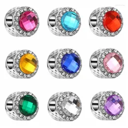 Charms Big Color Crystal Round Rondelle Clip Spacer Beads Fit European Snake Chain Bracelet DIY Schmuckherstellung