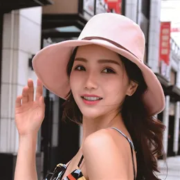 BERETS 2023 FEDORA HAT WOMEN LARGE BRIM LADYバケツ夏の女性反UVパナマサンキャップヴィセイラヴィント