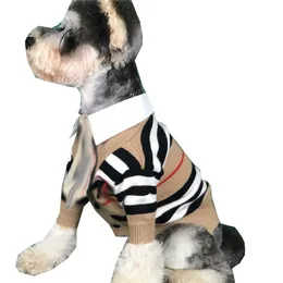 Striped Pet Jacket Clothing Classic Printed Design Puppy Sweater Apparel Schnauzer Bulldog Teddy Dog Clothes Coat295F