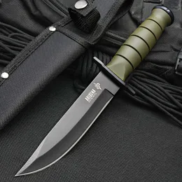 Кемпинг охотничьих ножек барбекю маленький прямой нож фруктовый нож Портативный открытый нож для выживания черная ручка для охоты