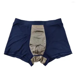 Mutande Protezione della salute Pantaloncini boxer in fibra d'argento conduttiva Tessuto elasticizzato antibatterico EMF / EMI / RF Slip intimo con blocco