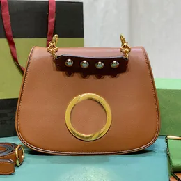 Blondie Saddle Crossbody Handbag With Shoulder Rivet Handle