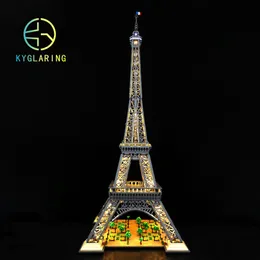 Blocs EN STOCK 10307 10001 Pcs Monde Célèbre Bâtiment Modèle Tour Eiffel Avec RC Lumière Briques Anniversaire Cadeau De Noël Jouets 230506