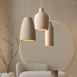 Pendelleuchten Wabi Sabi Restaurant LED Kronleuchter Lichtleiste Designer Schlafzimmer Nachttischlampe Wohnkultur Zement Wohnzimmer Homestay Hanging