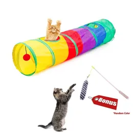 Toys Cat Toys Collapsible Pets Spela Multicolor Tunnel Tube Cat Toy Puppy Game Cat Toys Interactive Pet Products Cat Tunnel