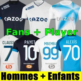 22 23 Voetbaljerseys Marseilles Maillot Foot Cuisance Guendouzi Alexis Gerson Payet Clauss voetbal Shirts Men Kids Veretout onder Nuno Harit voetbaljerseys