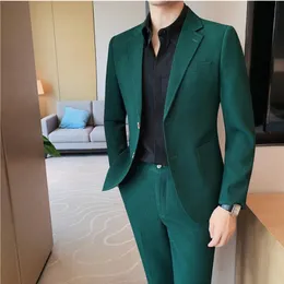 Herrenanzüge Blazer JackenHosen Britischer Stil Männer Frühling Hochwertige Business-Anzüge / Herren Slim Fit Bräutigam Smoking Herren Zweiteiliger Anzug Blazer 230506