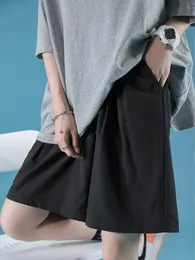 Kvinnors shorts läsbar sommar kort casual lös fast elastisk midja rakt för kvinna 230505