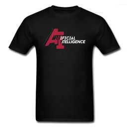 Camisetas masculinas masculinas chiques camisetas Ai Inteligência Artificial Camisa Geek Letra de camiseta PRIMA