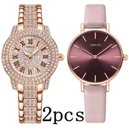 Womens Watches NIBOSI Fashion Rose Gold Ladies Bracelet Reloj Mujer Creative Waterproof Quartz For 230506