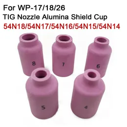 Mondstukken 10PCS TIG Welding Torch Consumables 54N18/54N17/54N16/54N15/54N14 Nozzle Alumina Shield Cup For WP17 WP18 WP26 TIG Welding Torch