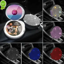 New 2022 Portable Crystal Car CD Case Holder Oxford Cloth DVD Case Disc Storage Organizer Bag Car Diamond Accessories for Woman