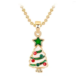 Chains Necklaces & Pendants Oil European Necklace Creative Christmas Drop And Ups Downs Beaded Set