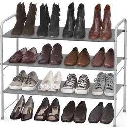 Organizador de armazenamento de calçados de 3 camadas de 3 camadas, cinza