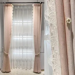 Cortina 2023 estilo moderno simples rosa azul jacquard cortinas de precisão de sombreamento alto para a janela do quarto da sala de estar