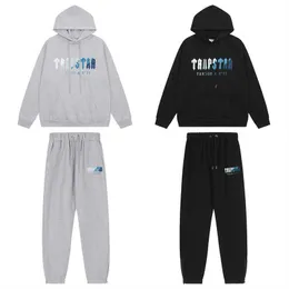 Designer Clothing Fashion Tracksuit Hoodie Trendy Trapstar White Blue Gradient Towel Embroidered Plush High Street Casual Set for Men WomenCasual Streetwear
