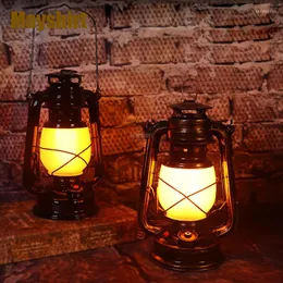 Bordslampor Bar Desk Lamp LED -laddningsbar retro Lykta Vintage Kerogen utomhusrestaurang Atmosfär Flame Night Light