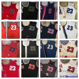 Mitchellness Real Stitched Basketball Jersys #23 1 Rose Retro Jersey 95-96 97-98 남자 여자 아이들