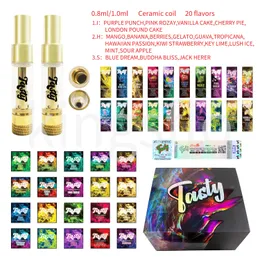 TASTY Empty Tank Disposable Vape Pen Cartridge 0.8ML Atomizers Cartridges 510 Thread Thick Oil Vaporizer Carts with High Grade Packagings Kit