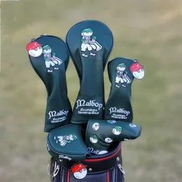 Other Golf Products Caddie Golf Woods Headcovers Covers For Driver Fairway Putter 135ut Clubs Set Heads PU Leather Dark green Unisex J230506