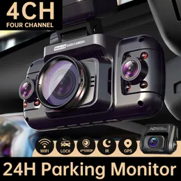 RX4S DASH CAM FÖR BIL DVR 4CH 4*1080P 360 KAMERA Support Bakkammar GPS 24 timmar Parkeringsmonitor Video Recorder Night Vision