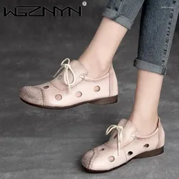 Sommarsandaler och 2023 Spring Soft Leather Single Shoes Ethnic Style Retro Handgjorda medelålders mamma Sole 5 Hmade