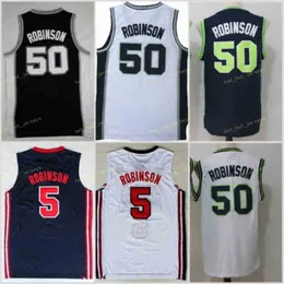 Vintage David 50 Robinson Basketball Jerseys Navy Naval Academy Jersey Midshipmen Admiral Soul Alternate Blue White Ed