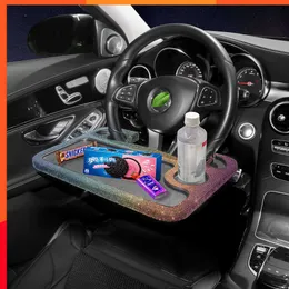 Diamond Car Table Steering Wheel Table Auto Food Beverage Coffee Tray Portable Laptop Tablet Holder Tray Car Bling Accessories