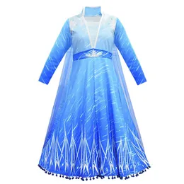 Kids Princess Gown Gown Girls Tassles Princess Dress cosplay Lace Mesh Snow Queen Dresses Big Girls New Prom Party Show Dress 062752