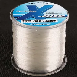 Linha de trança 350m 70 lb de alta qualidade de nylon monofilamento line material de linha de pesca do Japão super forte arame de pesca branca para água salgada 230505