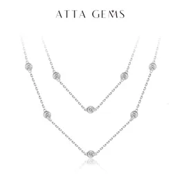 Naszyjniki wiszące Attagemy 925 Srebrny łańcuch okrągły krój 3 5 mm D kolor dla kobiet eleganckie uroki biżuterii test 230506