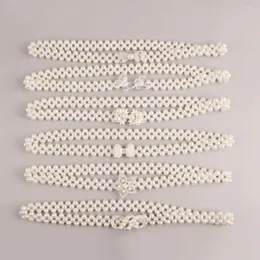 Cinture Maglione Soprabito Accessori per abiti Fasce in vita Cintura regolabile con fibbia avvolgente Cintura con perline di perle