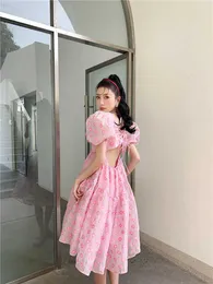 Casual Kleider Sommer Rosa Elegantes Süßes Kleid Frauen Kawaii Casual Korean Princess Dress Female Princess Beach Fairy Dress Z0506