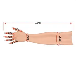 60 cm 1Pair Arm Shaper Silicone Artificial Lembs For Female After Hand Mannequin Body Fingernagel Protetiska rekvisita Medicinsk kosmetologi E052