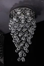 Ljuskronor modern samtida runda ljuskronor "regn droppe" -belysning med kristallkulor w 18 "x h 32"