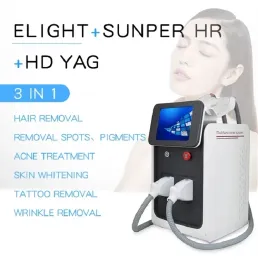 3 em 1 laser e-luz ipl nd yag picossegund laser laser rejuvenescimento vascular 3500w Wrinkle Hair Pigment Tattoo Remones Machine