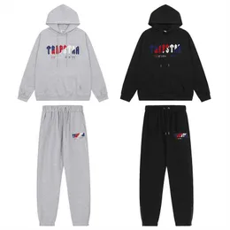 Vêtements de créateurs Mode Survêtement À Capuche À La Mode Trapstar Bleu Rouge Serviette Brodé En Peluche Hommes Femmes Couple Chandail Garde Pantalon Ensemble Décontracté Sportswear