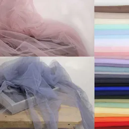 Fabric Light Gauze Fog Mesh Fabric Soft Delicate Pure Color Lace Yarn For DIY Background Veil Wedding Dress Fairy Tulle Decoration P156 P230506