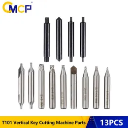 Slotenmakerbenodigdheden CMCP Key Cutter 13pc T101 Key Cutting Machine Part for Vertical Key Machine Guide Pin Milling Cutter Center Drill Locksmith Tool