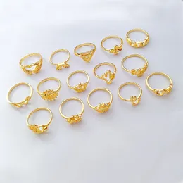 Vergoldeter glänzender Ring Mixed Style Größe für Männer Frauen Modeschmuck