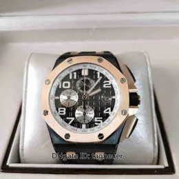 APF Factory Mens Watch Better Version 42mm 26405 Ceramic Bezel 18K Rose Gold Watches Chronograph Workin